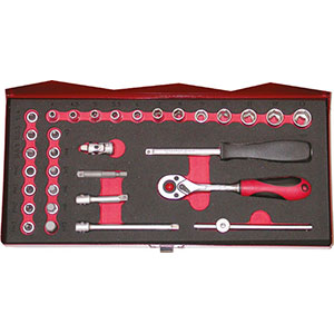 945GE - SETS OF SOCKETS - Orig. Gedore red